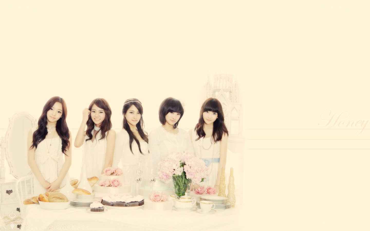 five women at a tea party