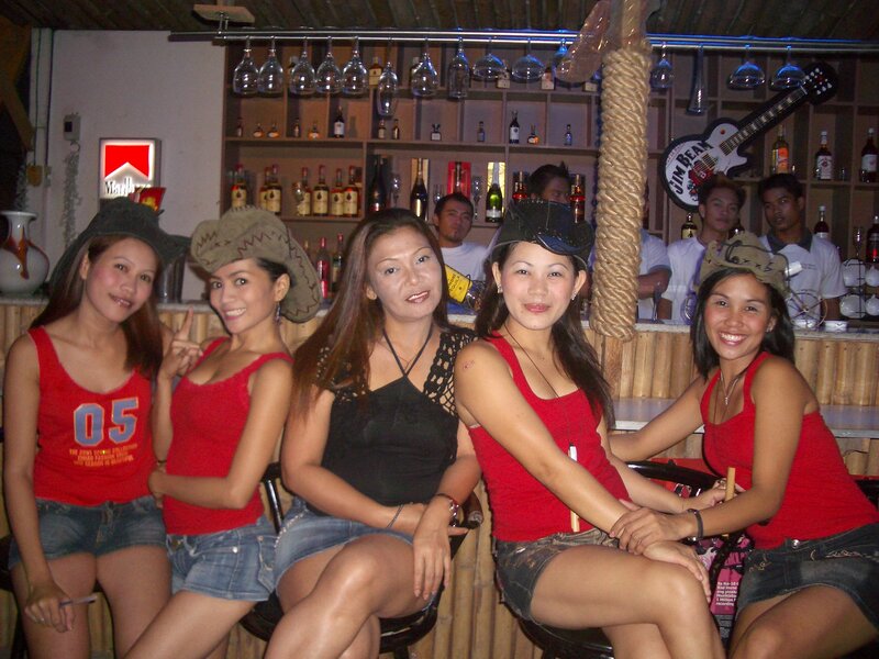 Five Women at Bar — Red