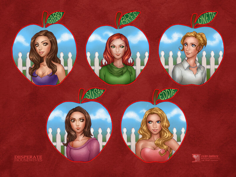 Five Women in Apples
