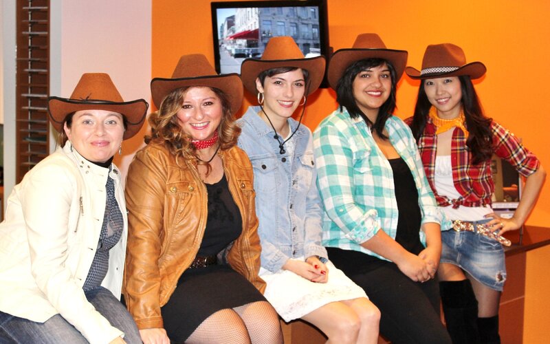 Five Women in Cowboy Hats — Orange