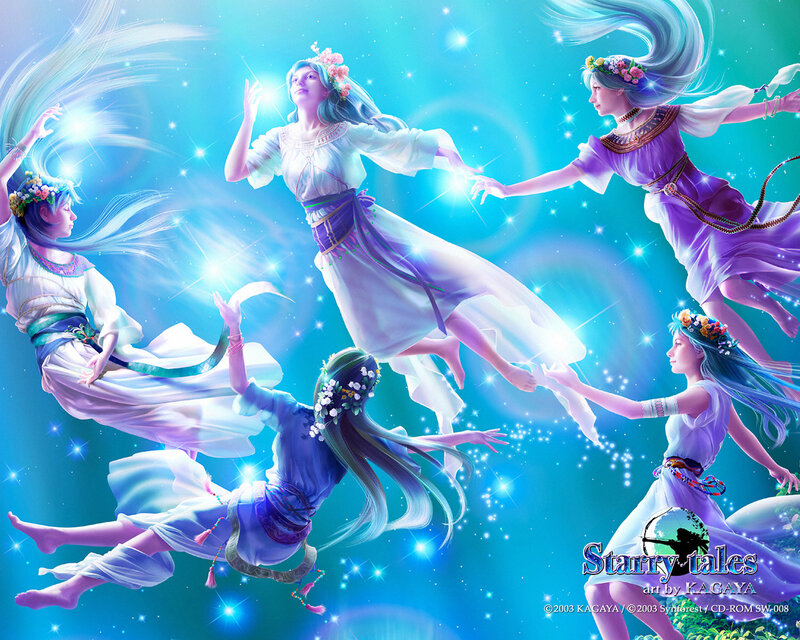 Five Women in Flowing Dresses