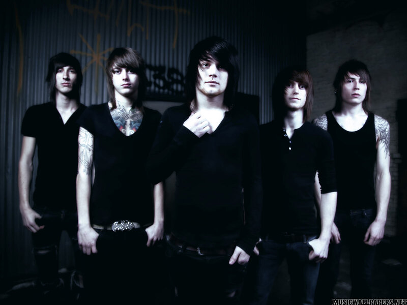 Five Young Men in Black — Serious, Photograph, Tattoos