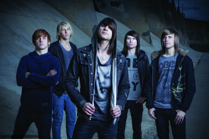 Five Young Men in Hoodies — Blue