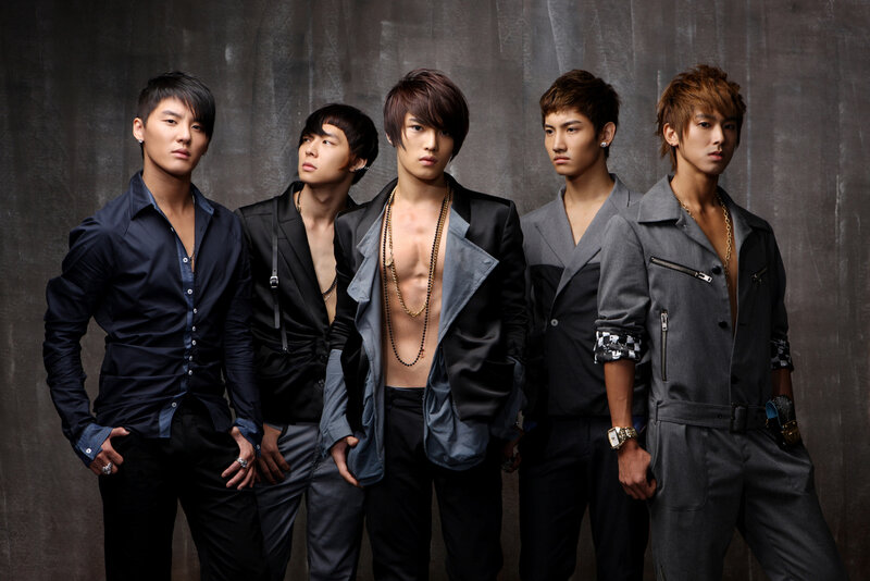 Five Young Men in Suits — Gray