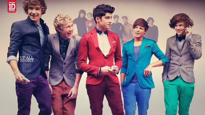 Five Young Men in Suits — Red