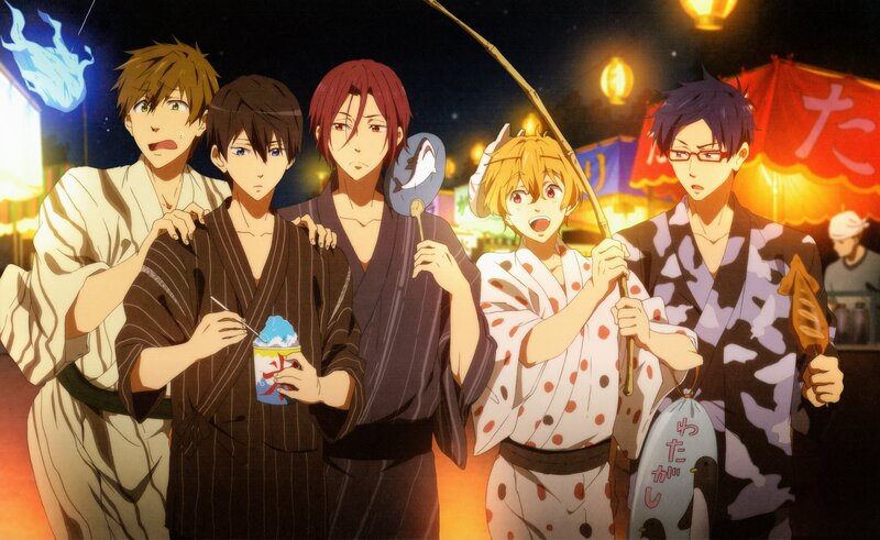 Five Young Men in Yukata