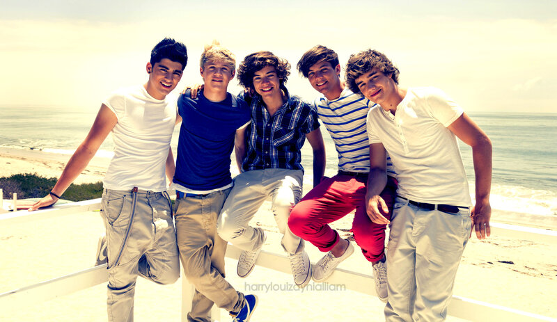 Five Young Men on Beach