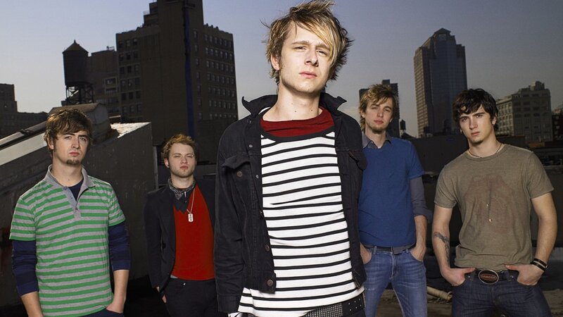 Five Young Men on Rooftop — Blue