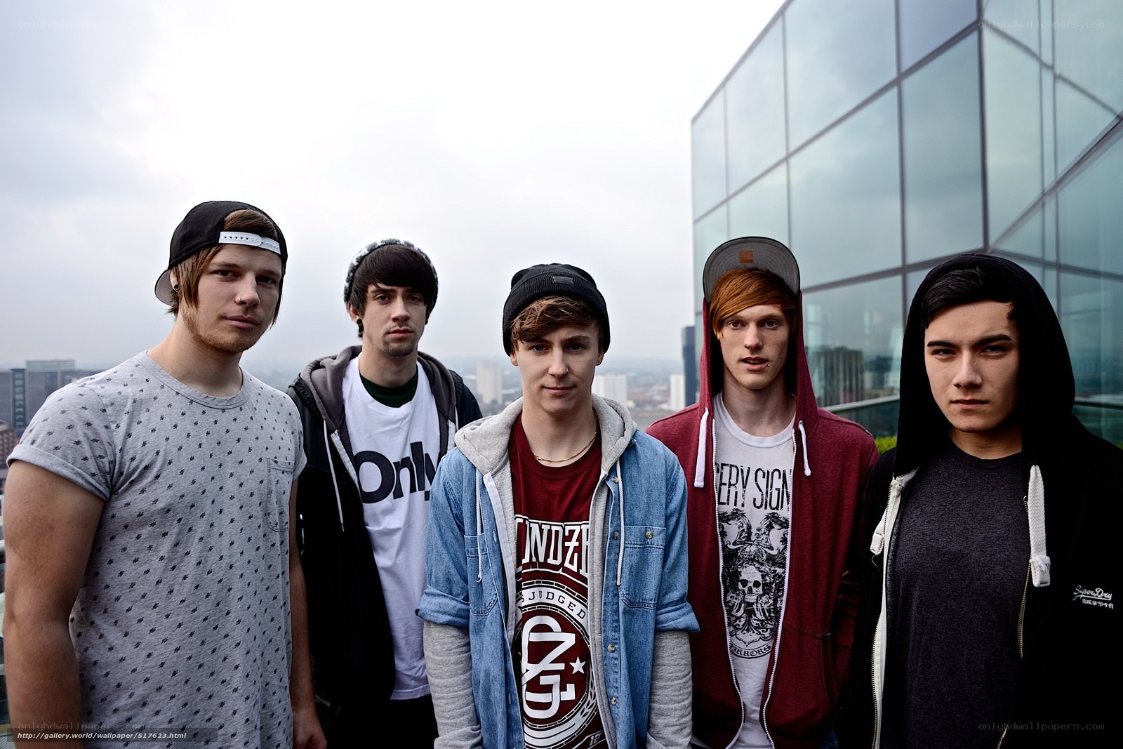 five young men on rooftop