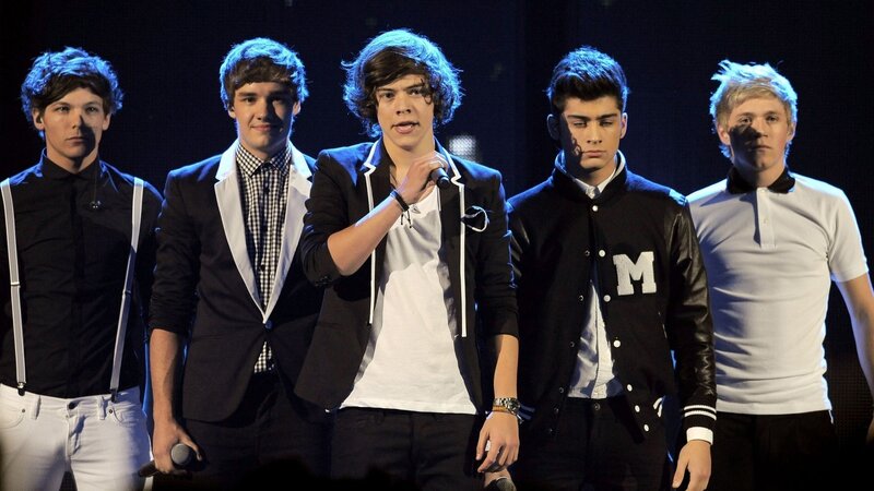Five Young Men on Stage — Black, Dramatic