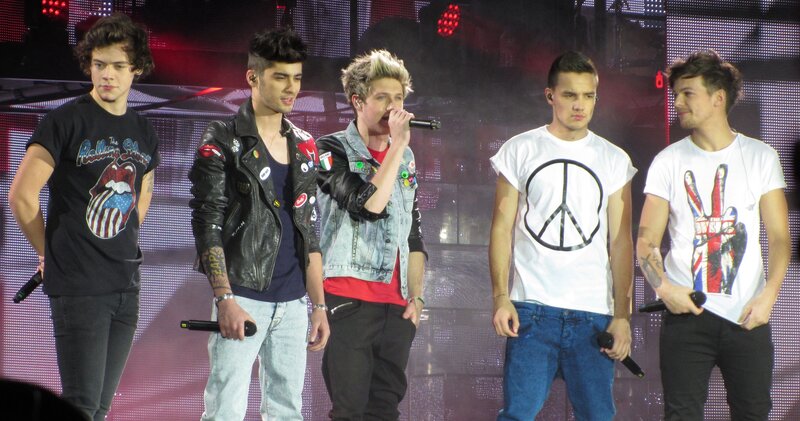 Five Young Men on Stage — Black, Energetic, Photograph