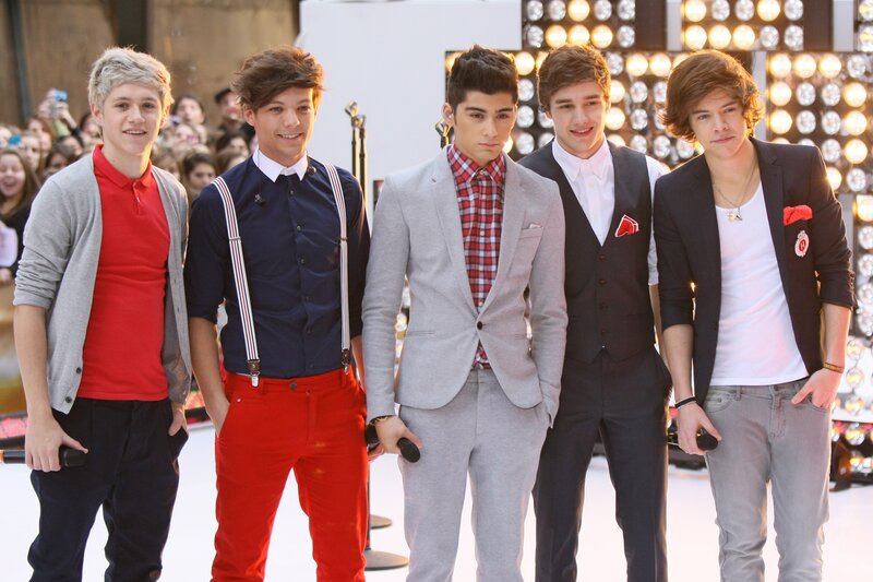 Five Young Men on Stage — Gray