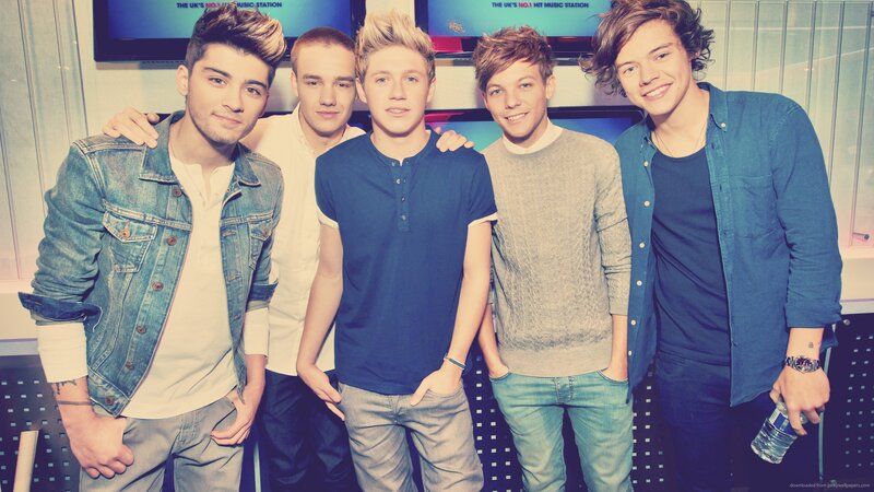 Five Young Men Posing — Blue, Friendly