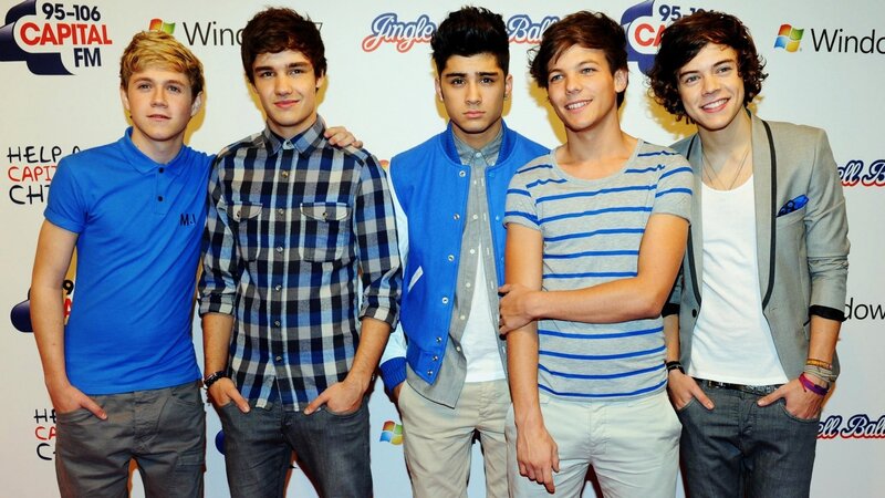 Five Young Men Posing — Blue, Neutral, Photograph