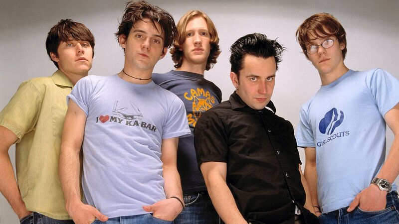 Five Young Men Posing — Blue, Neutral