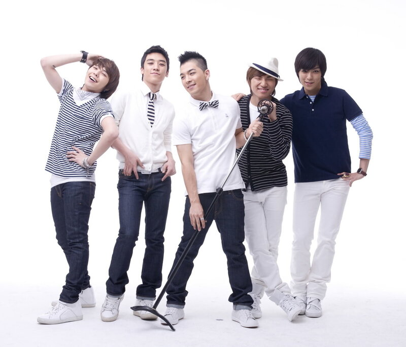 five young men posing together
