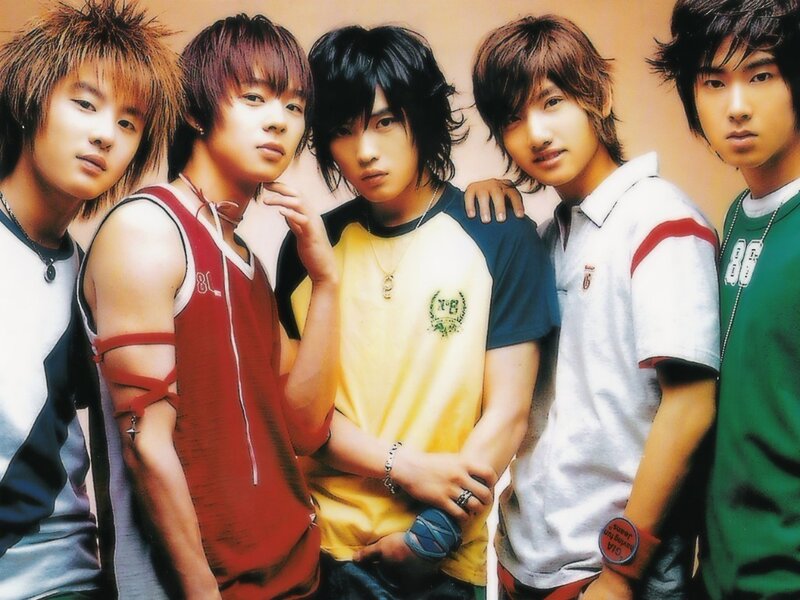 Five Young Men Posing — Yellow