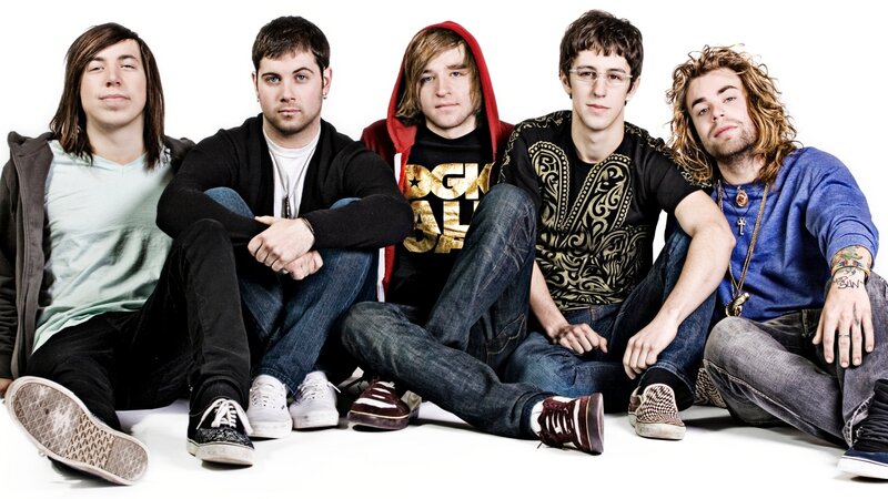 Five Young Men Sitting — White