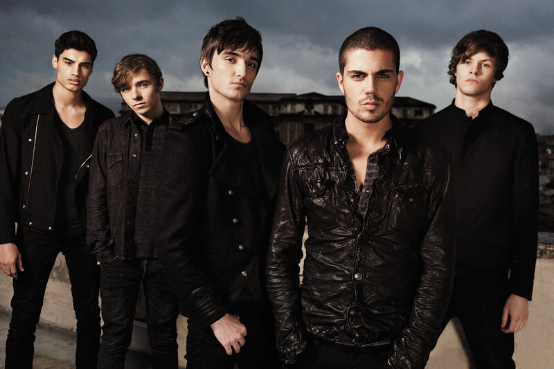 Five Young Men Standing — Black, Dramatic, Photograph