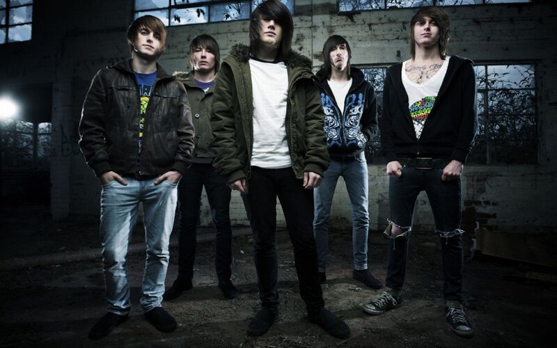 Five Young Men Standing — Black, Dramatic