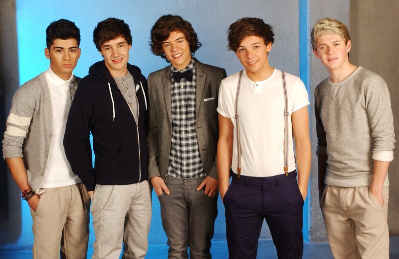 Five Young Men Standing — Blue, Neutral