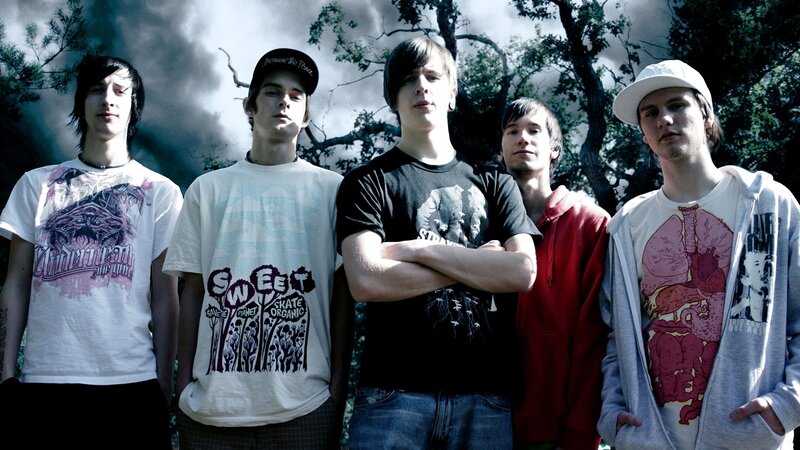 Five Young Men Standing — White