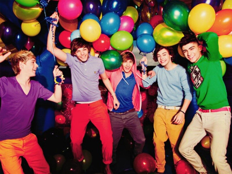 Five Young Men with Balloons