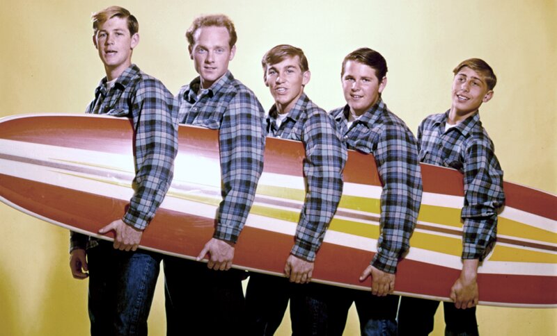 Five Young Men with Surfboard