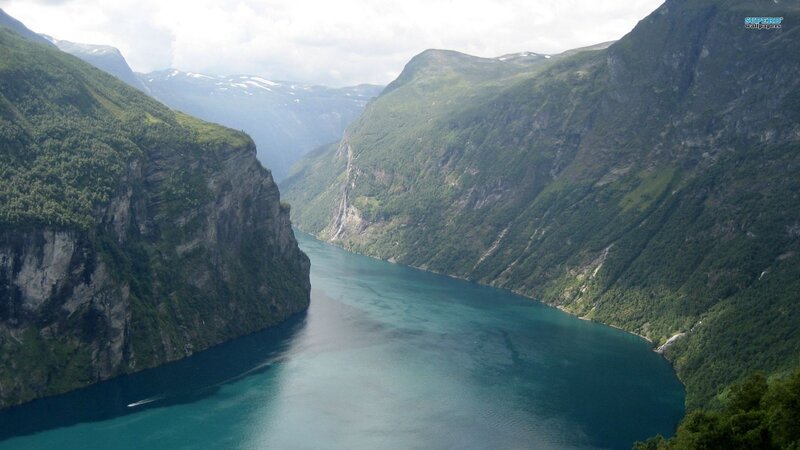 Fjord Between Mountains — Green