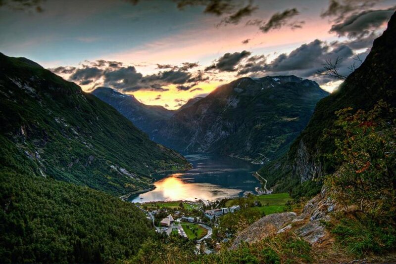 Fjord Landscape at Sunset