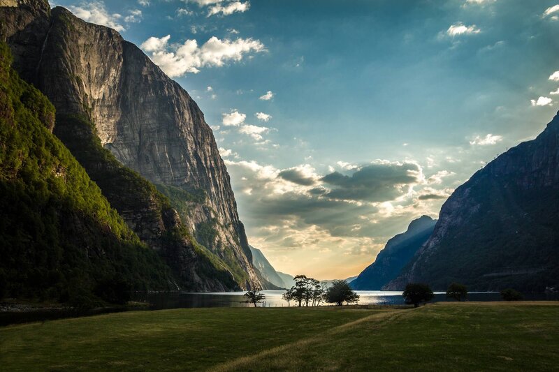 Fjord Landscape — Green, Serene