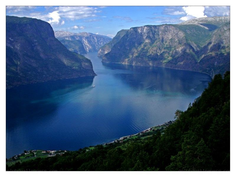 fjord landscape with mountains