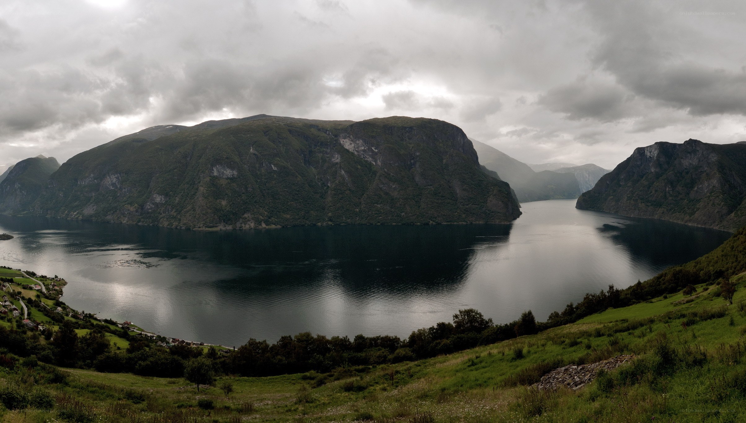 fjord landscape with mountains