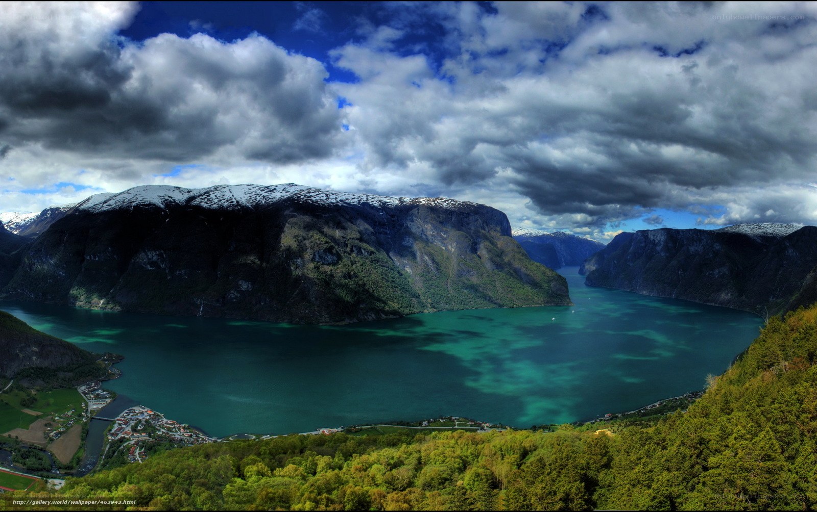fjord landscape with mountains
