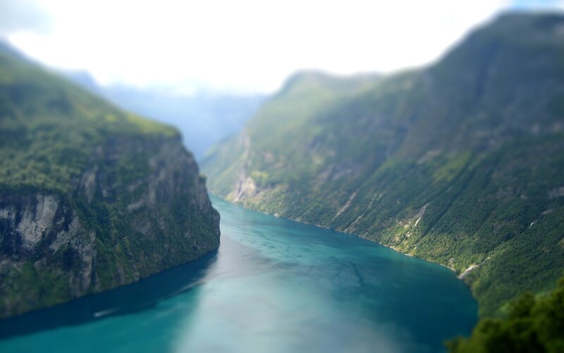 fjord landscape with mountains