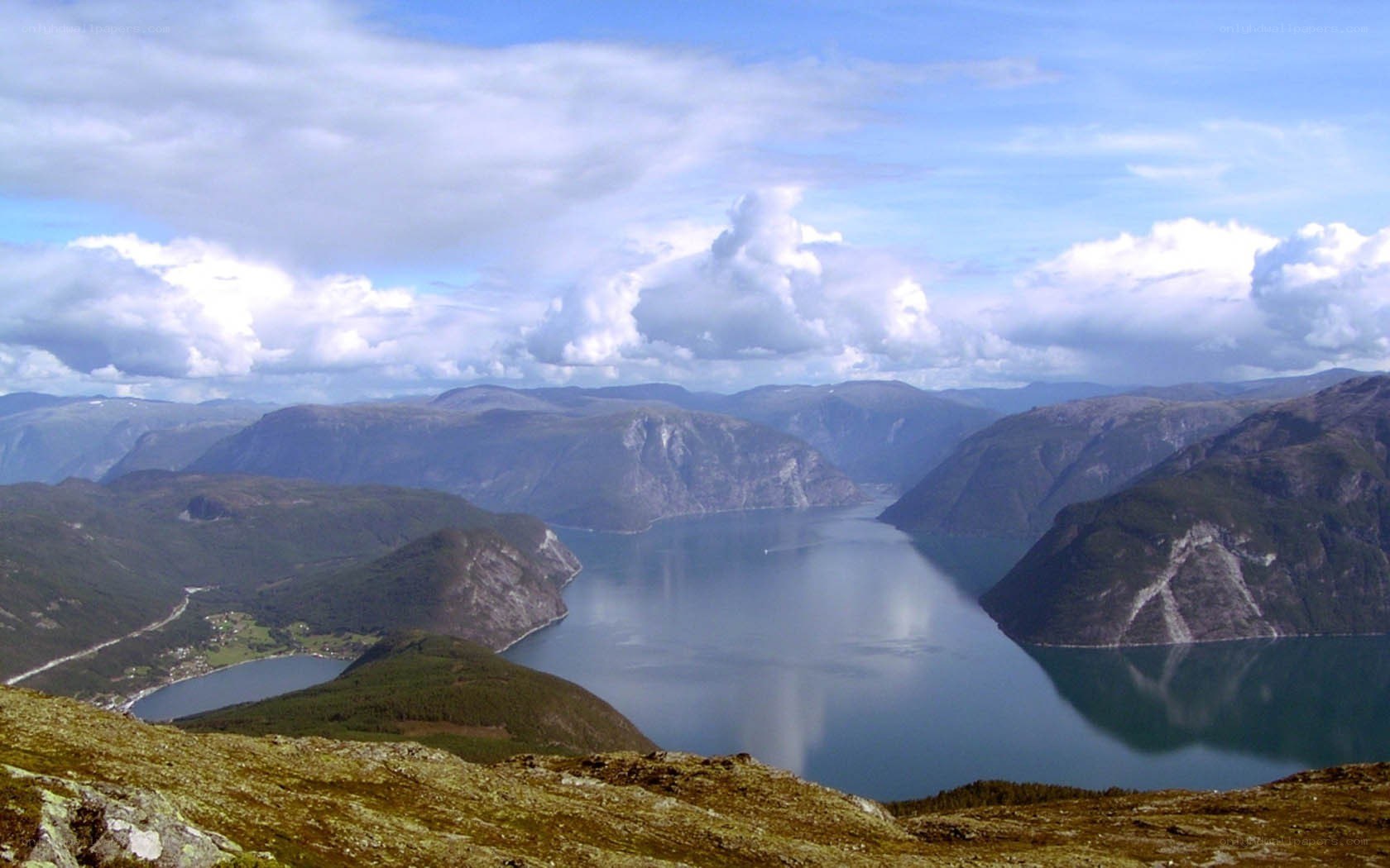 fjord landscape with mountains