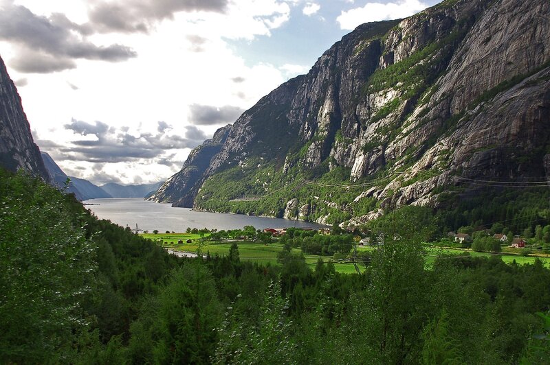 Fjord Landscape with Village