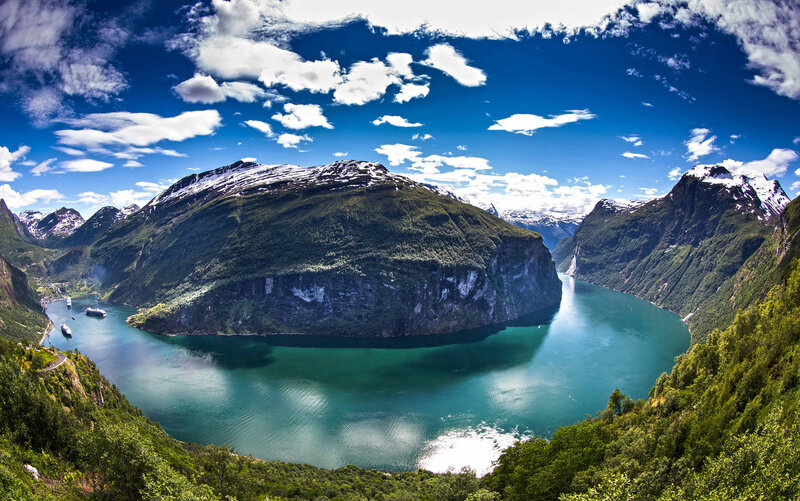 Fjord with Mountains — Blue, Serene, Summer