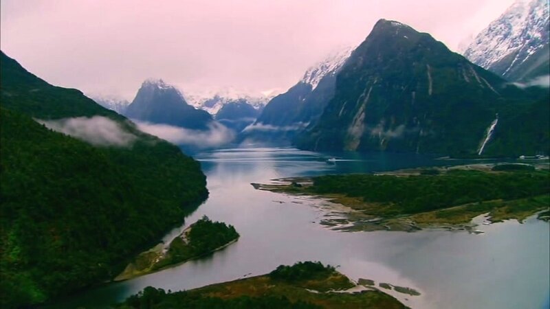 Fjord with Mountains — Green