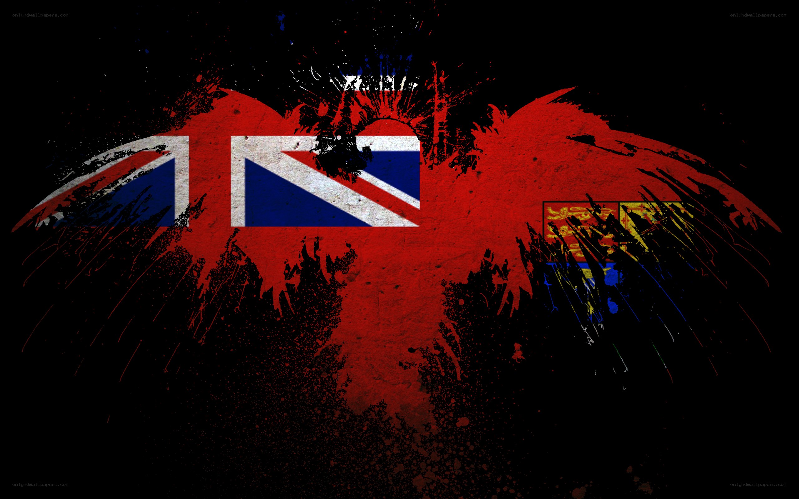 Flag art with splatter effect