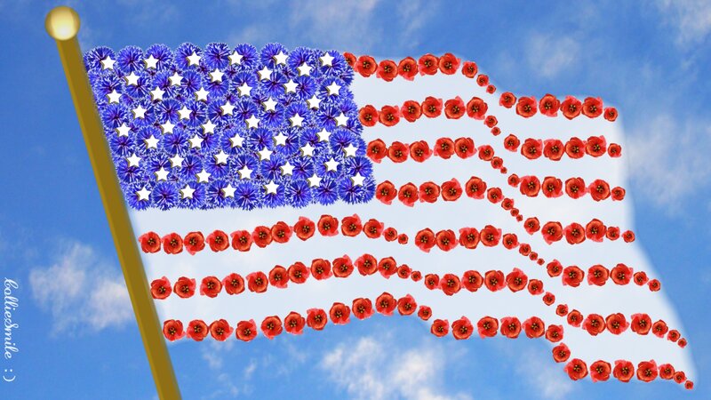 Flag Made of Flowers