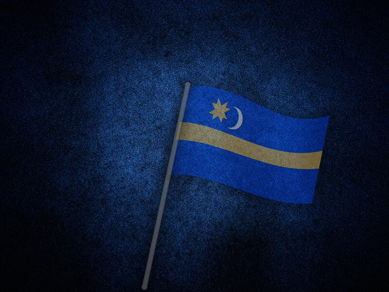 Flag of Nauru waving at night