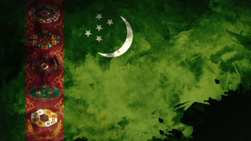 Flag of Turkmenistan — Green, Dramatic