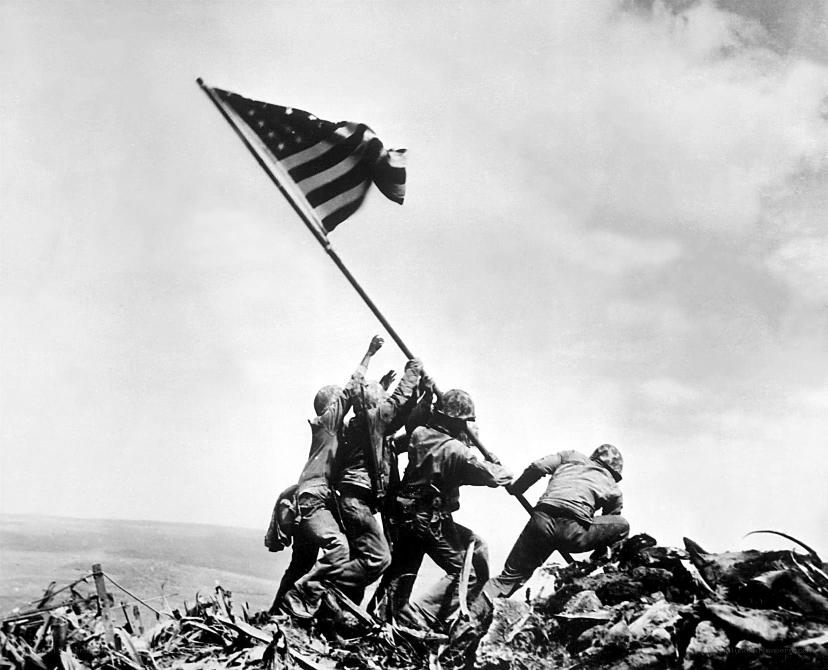 Flag raising at Iwo Jima