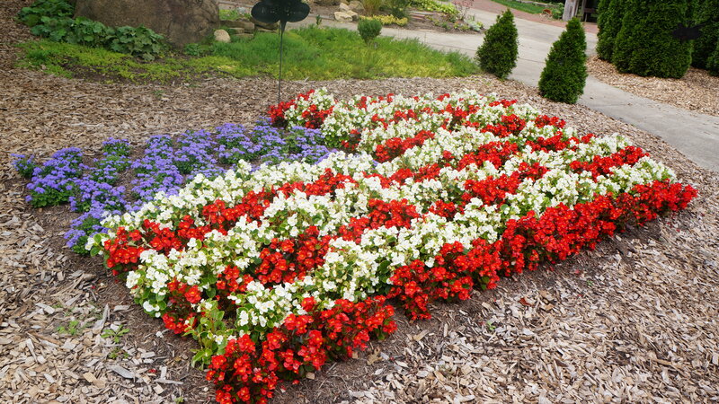 Flag-shaped Flower Bed