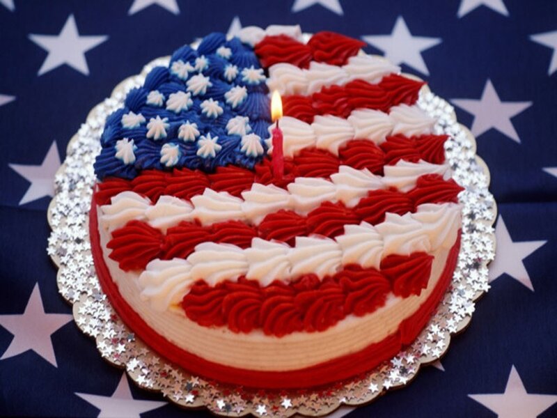 Flag-themed Cake — Red