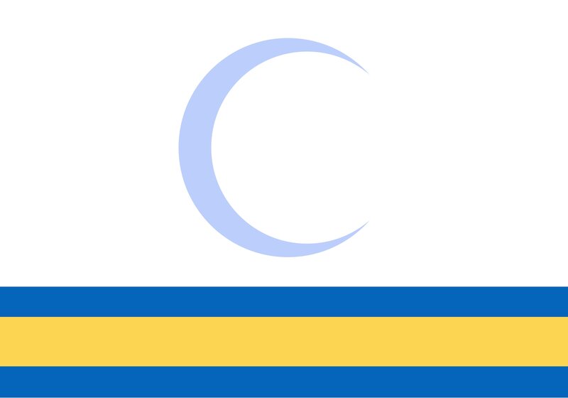 Flag with Crescent Moon