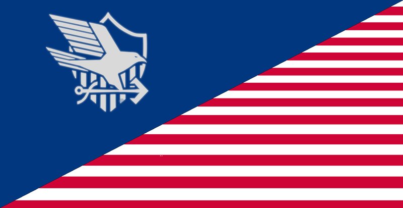 Flag with Eagle Emblem — Blue, Formal