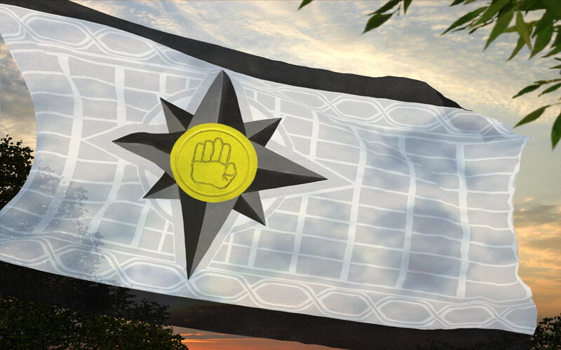 Flag with Fist Symbol