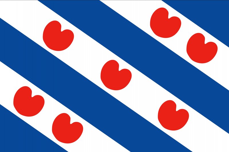 Flag with Red Hearts